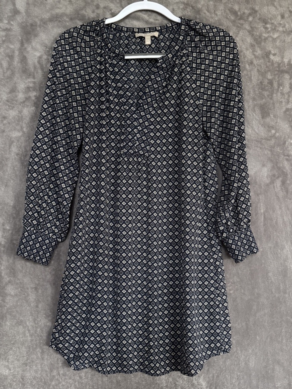 Banana Republic Women’s Midi Dress Navy Blue Geometric Size 2
